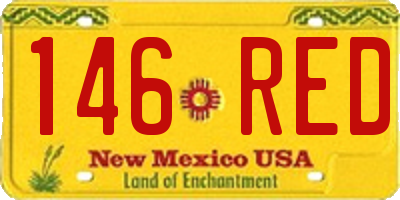 NM license plate 146RED