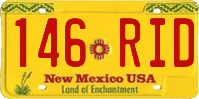 NM license plate 146RID