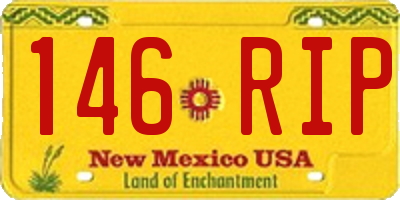 NM license plate 146RIP