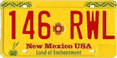 NM license plate 146RWL