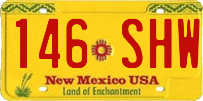 NM license plate 146SHW