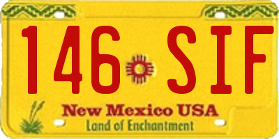 NM license plate 146SIF