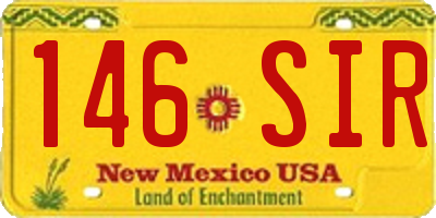 NM license plate 146SIR