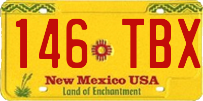 NM license plate 146TBX