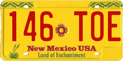 NM license plate 146TOE