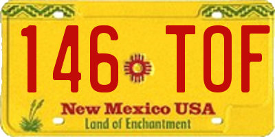 NM license plate 146TOF