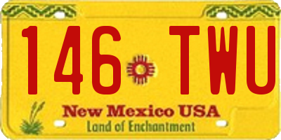 NM license plate 146TWU