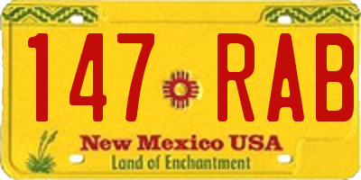 NM license plate 147RAB