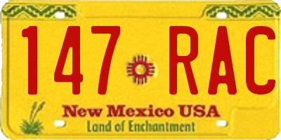 NM license plate 147RAC