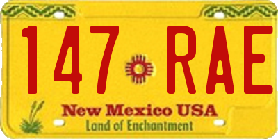 NM license plate 147RAE