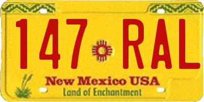 NM license plate 147RAL