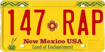 NM license plate 147RAP