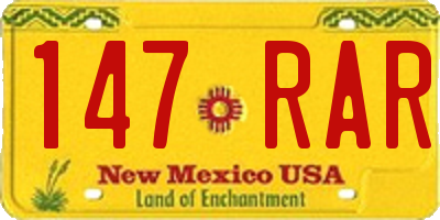 NM license plate 147RAR