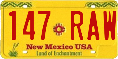 NM license plate 147RAW