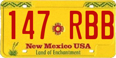 NM license plate 147RBB