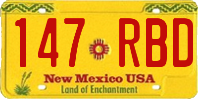NM license plate 147RBD