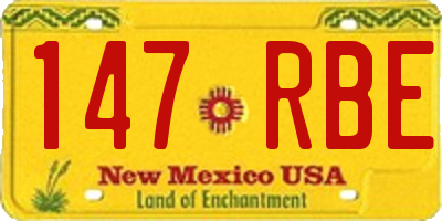 NM license plate 147RBE