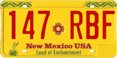 NM license plate 147RBF