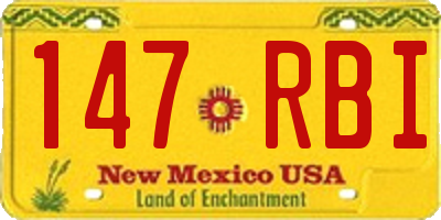 NM license plate 147RBI