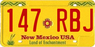 NM license plate 147RBJ