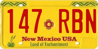NM license plate 147RBN