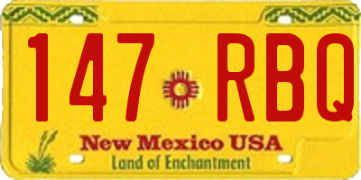 NM license plate 147RBQ