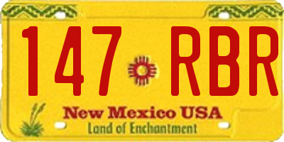 NM license plate 147RBR