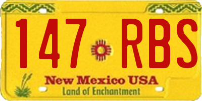 NM license plate 147RBS