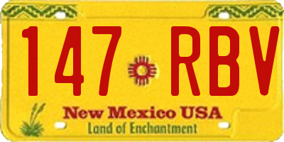 NM license plate 147RBV
