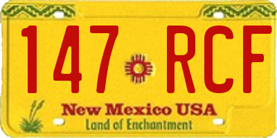 NM license plate 147RCF