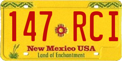 NM license plate 147RCI