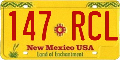 NM license plate 147RCL