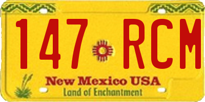NM license plate 147RCM