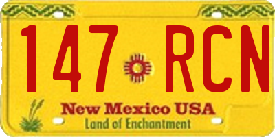 NM license plate 147RCN