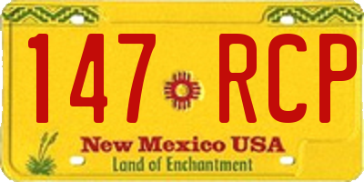 NM license plate 147RCP