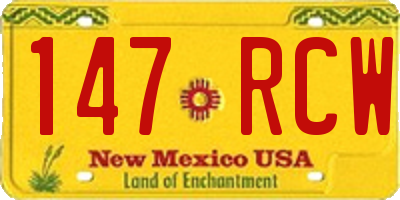 NM license plate 147RCW