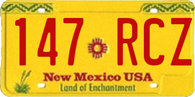 NM license plate 147RCZ