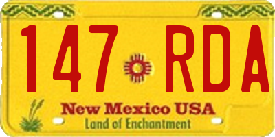 NM license plate 147RDA