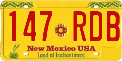 NM license plate 147RDB