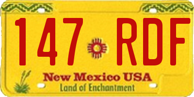 NM license plate 147RDF