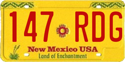 NM license plate 147RDG