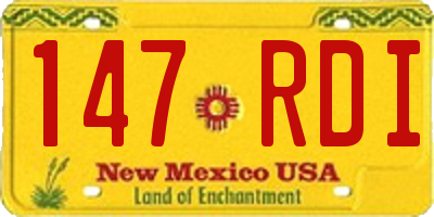 NM license plate 147RDI