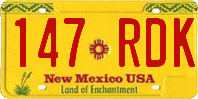 NM license plate 147RDK