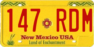 NM license plate 147RDM