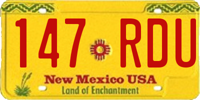 NM license plate 147RDU