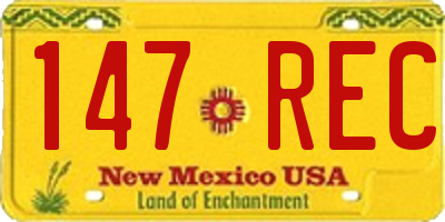NM license plate 147REC