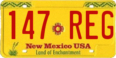 NM license plate 147REG