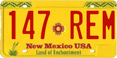 NM license plate 147REM