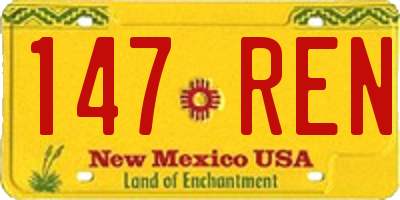 NM license plate 147REN
