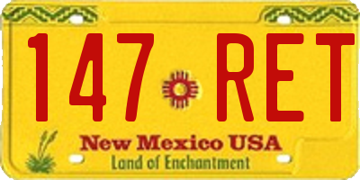 NM license plate 147RET